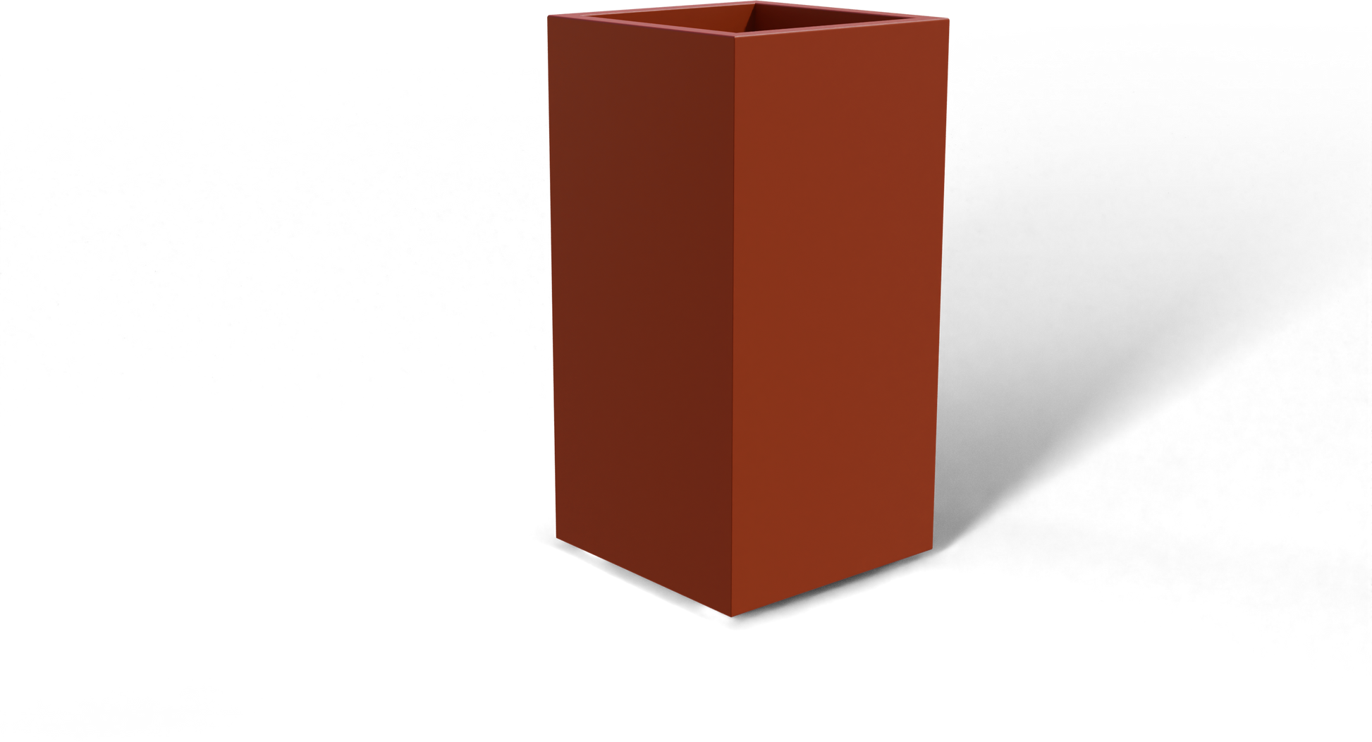 Potsdam Rectangular Fiberglass Planter in Matte Terra Cotta