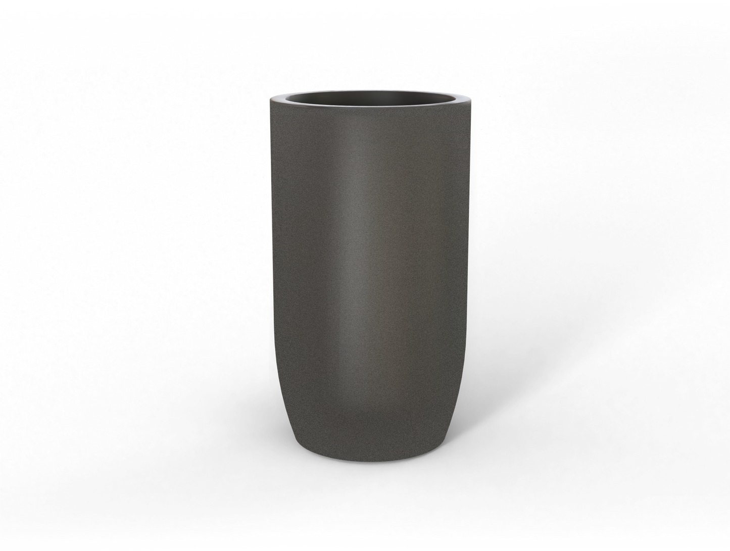 Lisbon Round Fiberglass Planter in Matte Gunmetal
