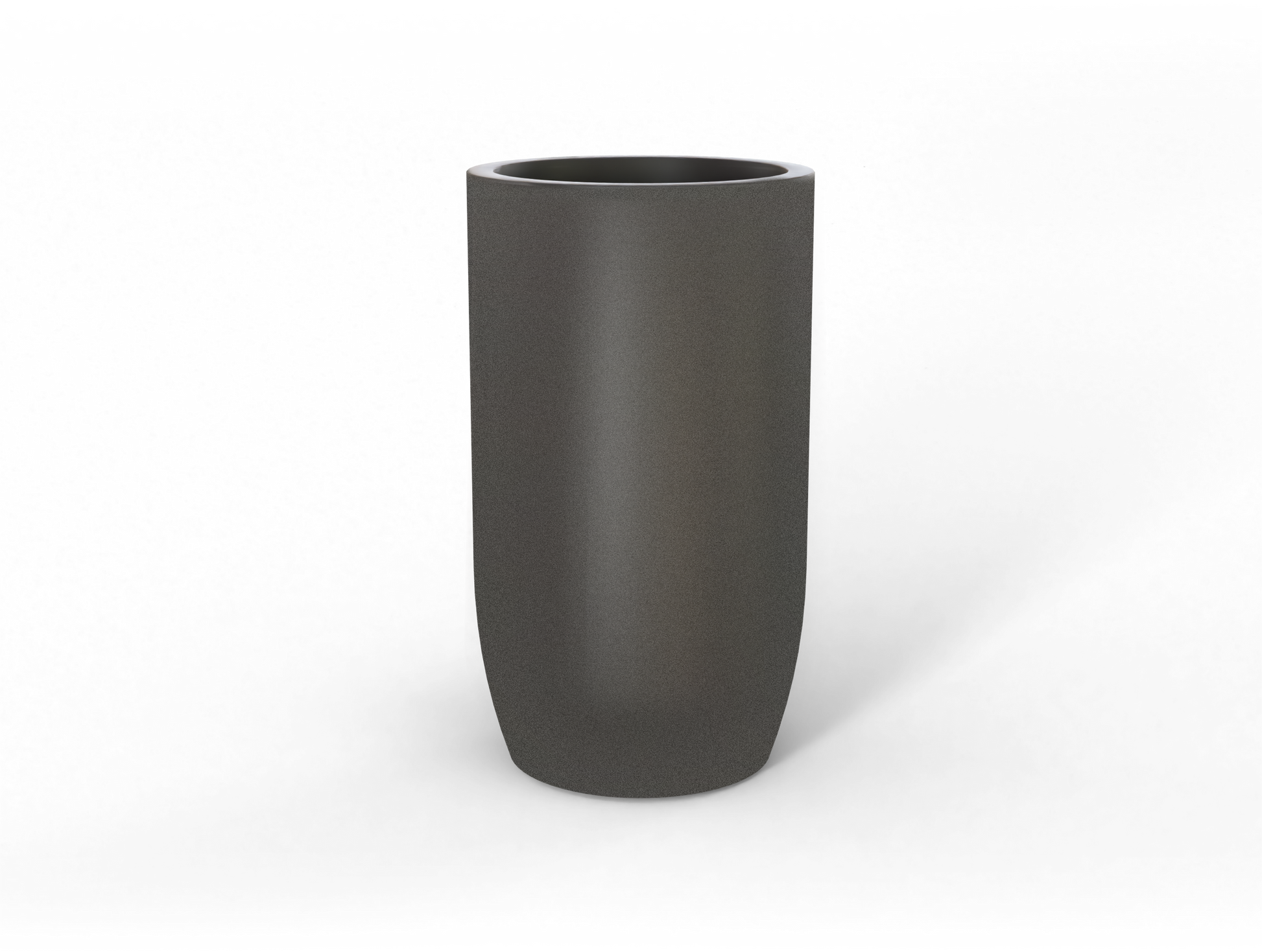 Lisbon Round Fiberglass Planter in Matte Gunmetal