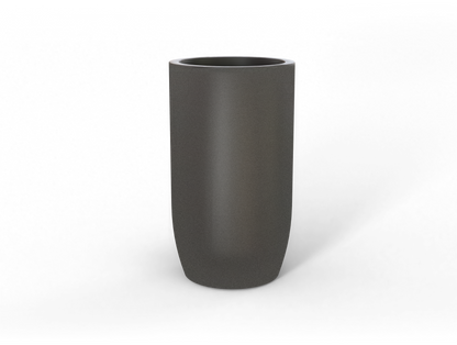 Lisbon Round Fiberglass Planter in Matte Gunmetal