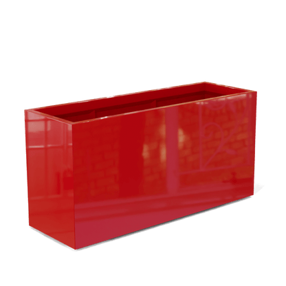 Tolga Rectangular Fiberglass Planter in Gloss Red