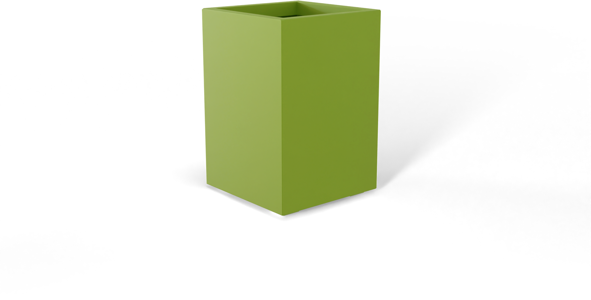 Potsdam Rectangular Fiberglass Planter in Satin Green