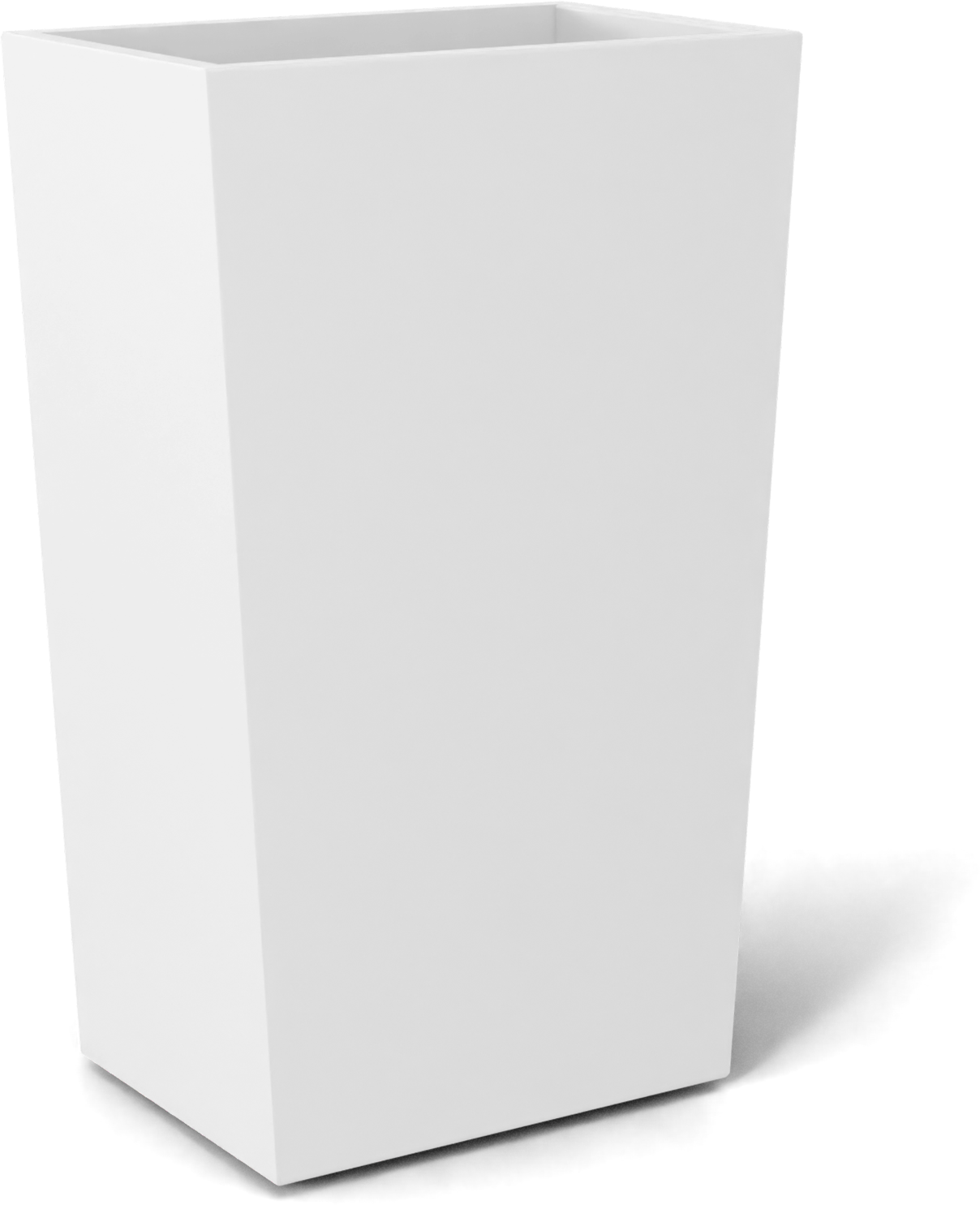 Amsterdam Tapered Rectangular Fiberglass Planter in Matte Bright White