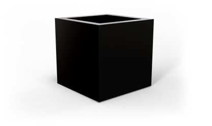 Montroy Cube Fiberglass Planter in Matte Black