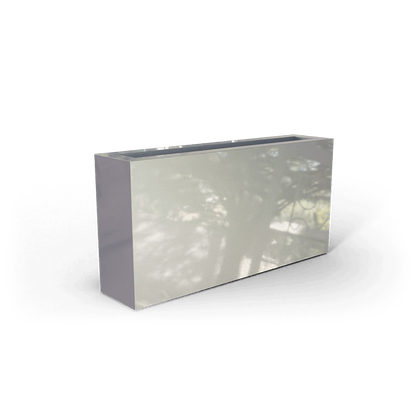 Camoux Rectangular Fiberglass Planter in Metallic Silver
