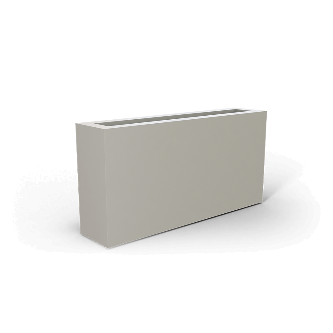 Camoux Rectangular Fiberglass Planter in Matte Cement Grey