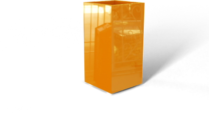 Potsdam Rectangular Fiberglass Planter in Gloss Tangerine