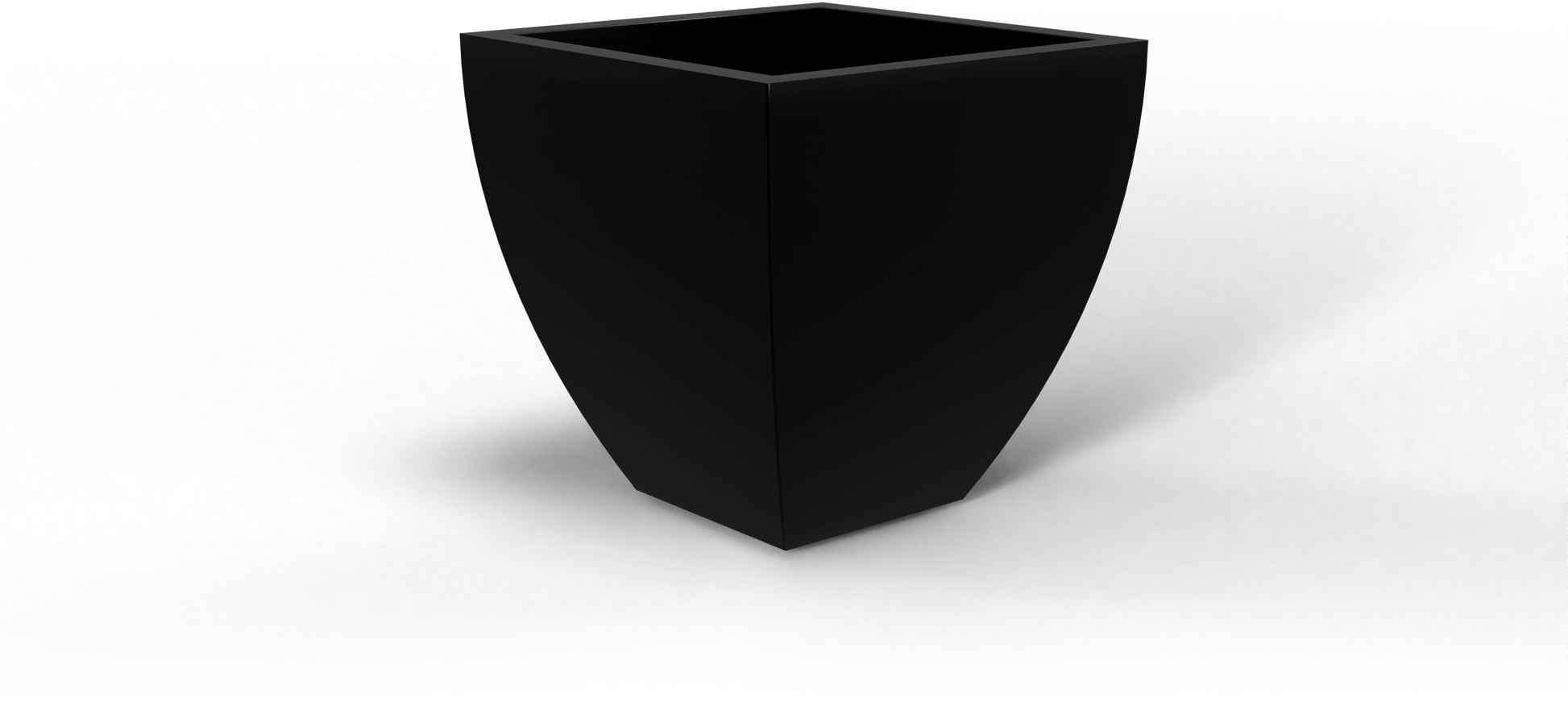Lima Tapered Square Fiberglass Planter in Matte Black