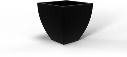 Lima Tapered Square Fiberglass Planter in Matte Black