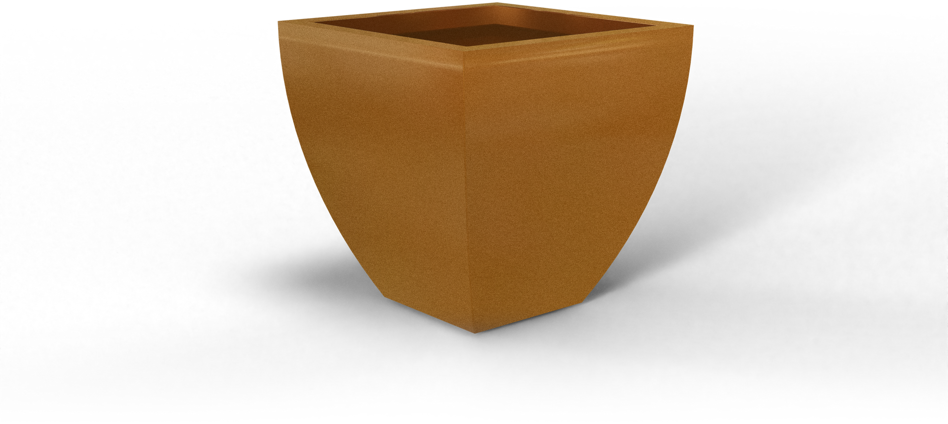 Lima Tapered Square Fiberglass Planter in Metallic Bronze