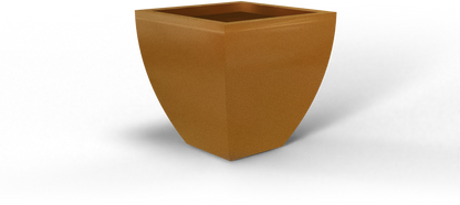Lima Tapered Square Fiberglass Planter in Metallic Bronze