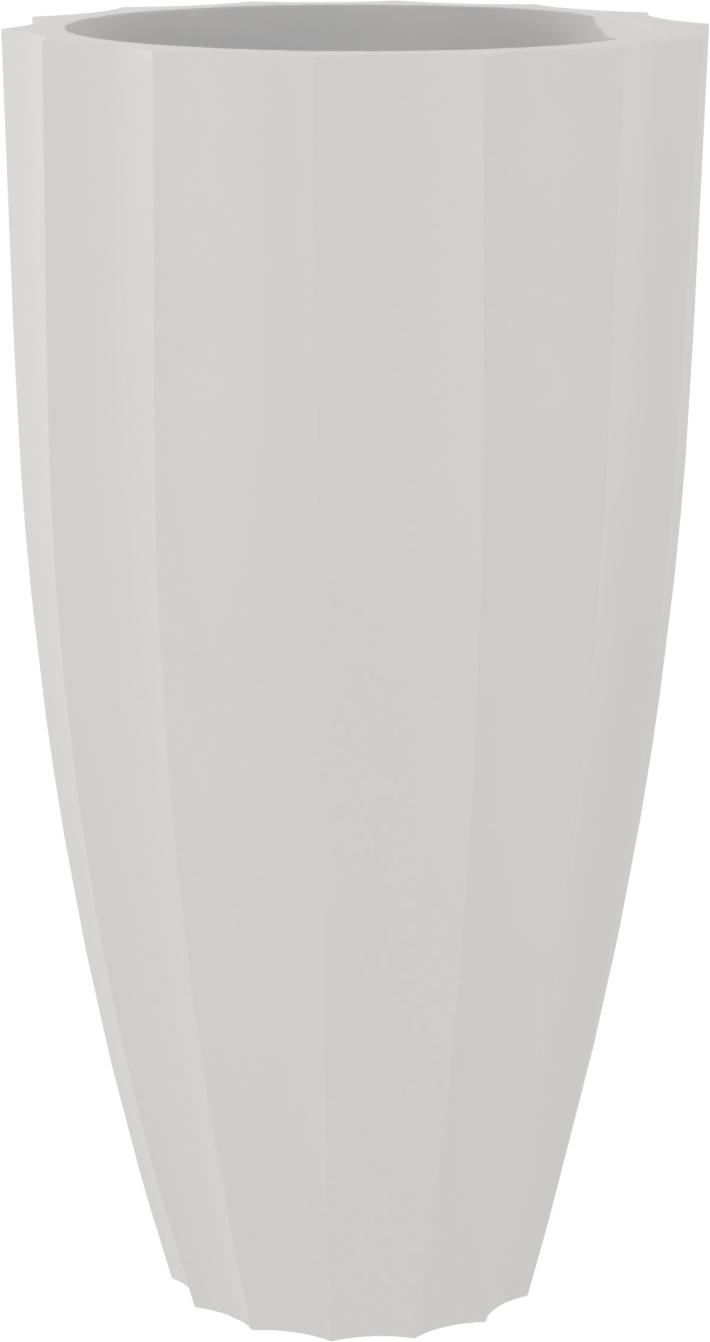 San Jose Round Fiberglass Planter in Matte Cement Grey