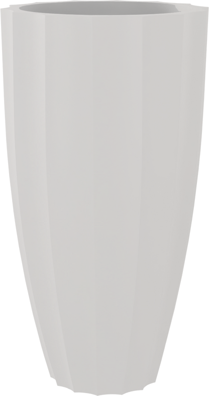 San Jose Round Fiberglass Planter in Matte Cement Grey