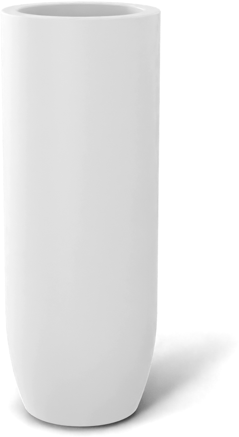 Saint Tropez Round Fiberglass Planter in Matte Bright White