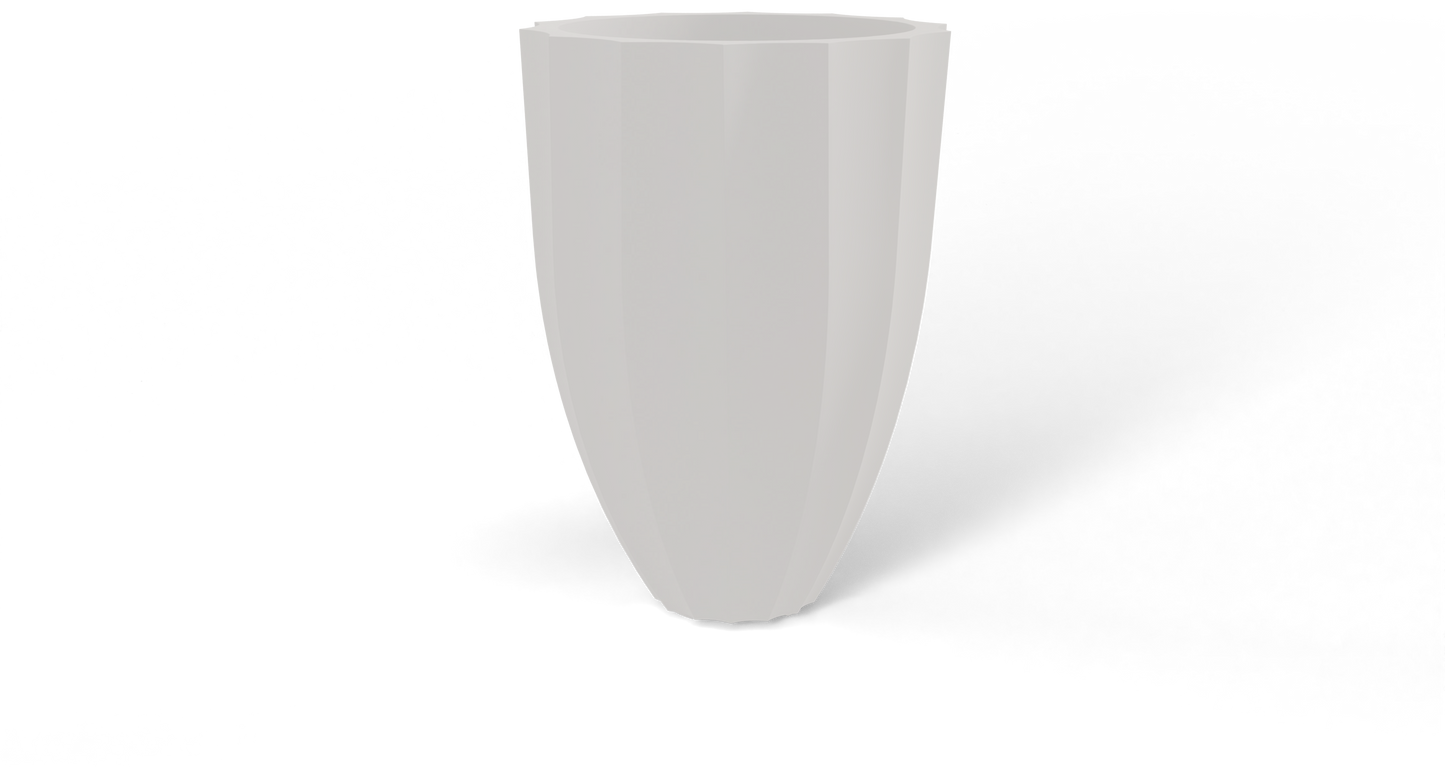 Alicante Round Fiberglass Planter in Matte Cement Grey