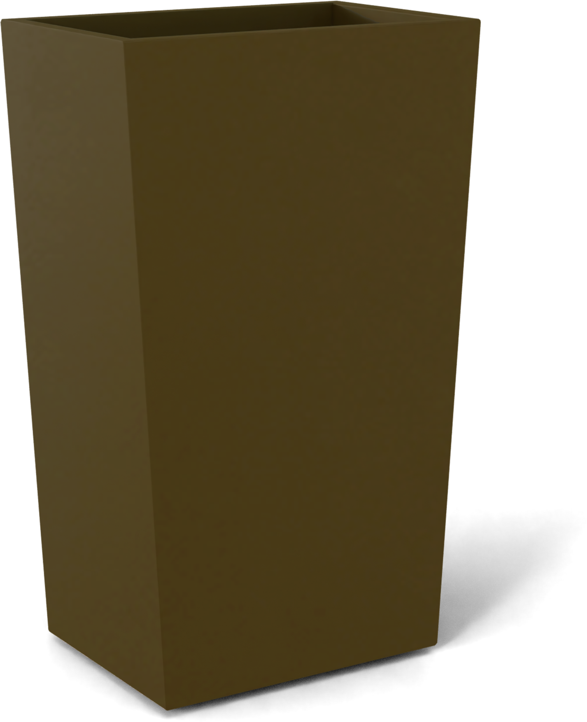 Amsterdam Tapered Rectangular Fiberglass Planter in Matte Bronze