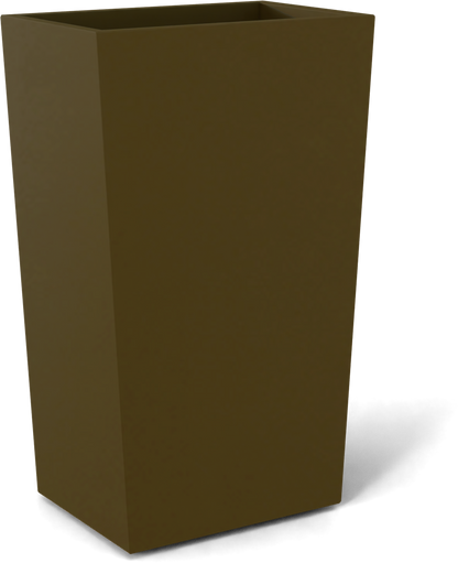 Amsterdam Tapered Rectangular Fiberglass Planter in Matte Bronze