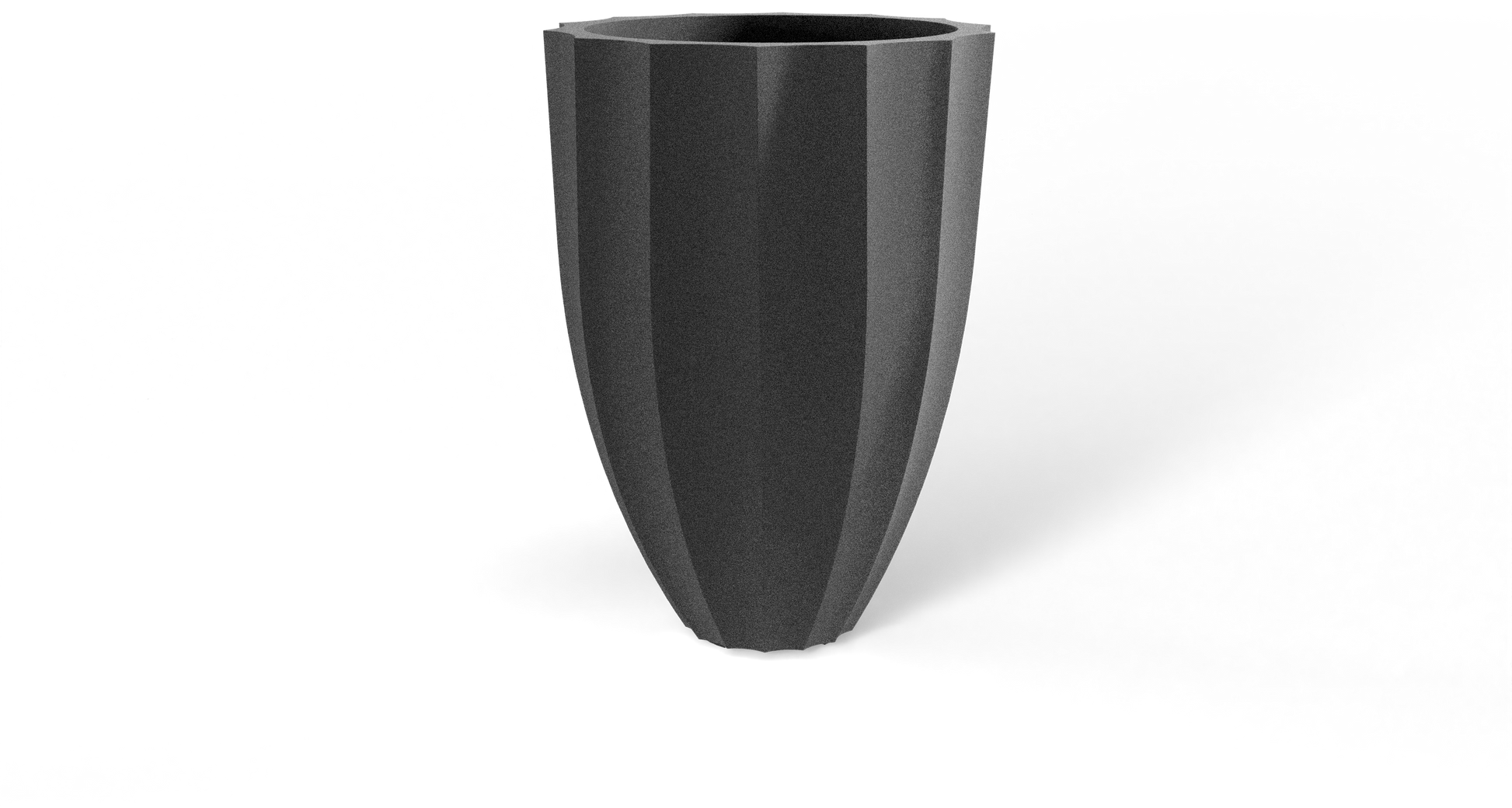 Alicante Round Fiberglass Planter in Matte Gunmetal