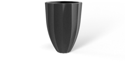Alicante Round Fiberglass Planter in Matte Gunmetal