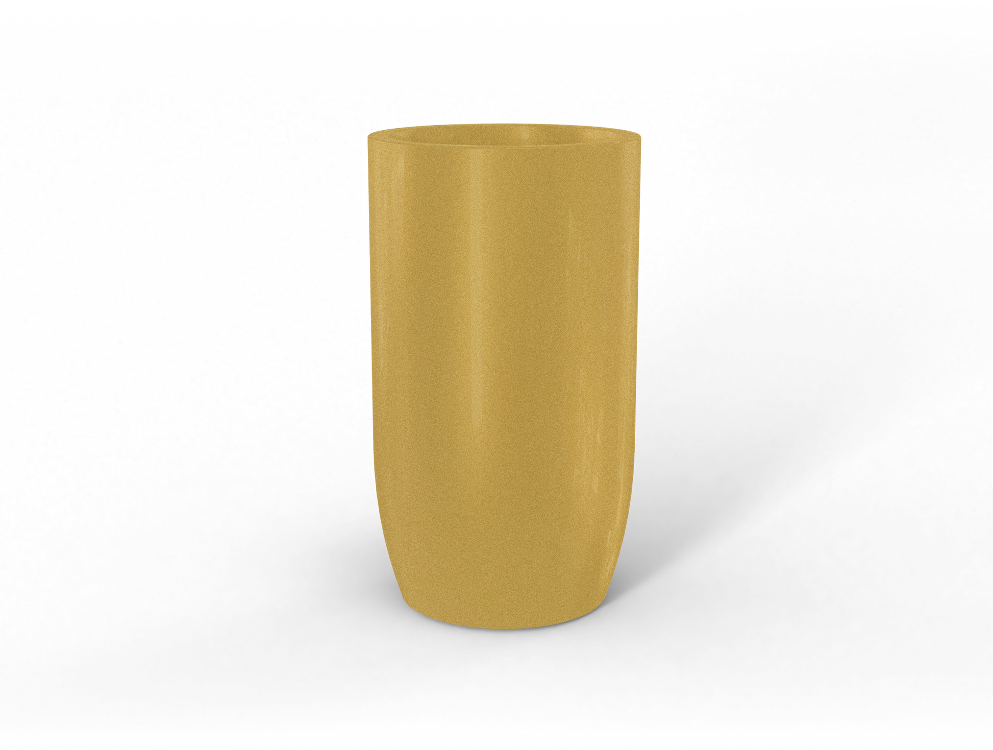 Lisbon Round Fiberglass Planter in Gloss Metallic Gold