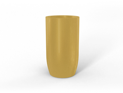 Lisbon Round Fiberglass Planter in Gloss Metallic Gold