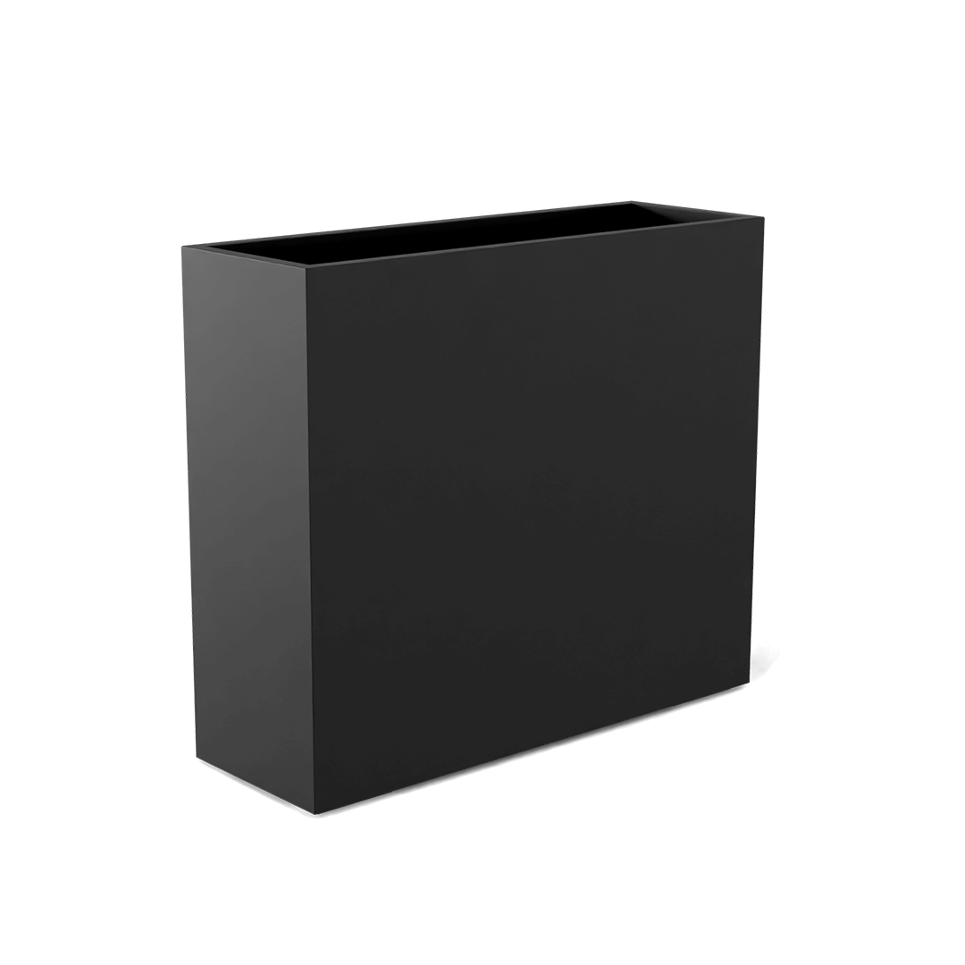 Perth Rectangular Fiberglass Planter in Matte Charcoal