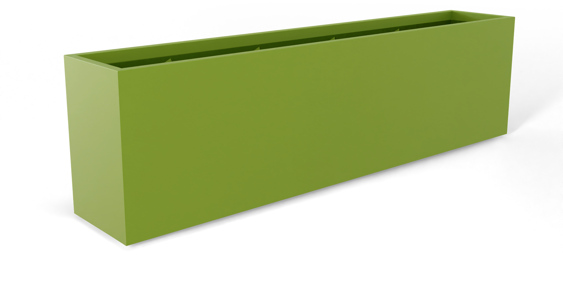 Hudson Rectangular Fiberglass Planter in Satin Green