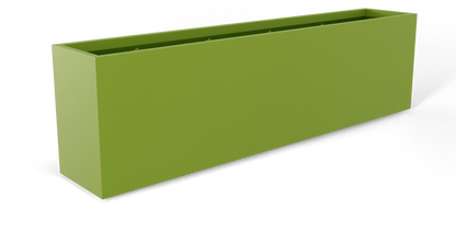 Hudson Rectangular Fiberglass Planter in Satin Green