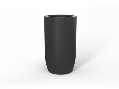 Lisbon Round Fiberglass Planter in Matte Charcoal