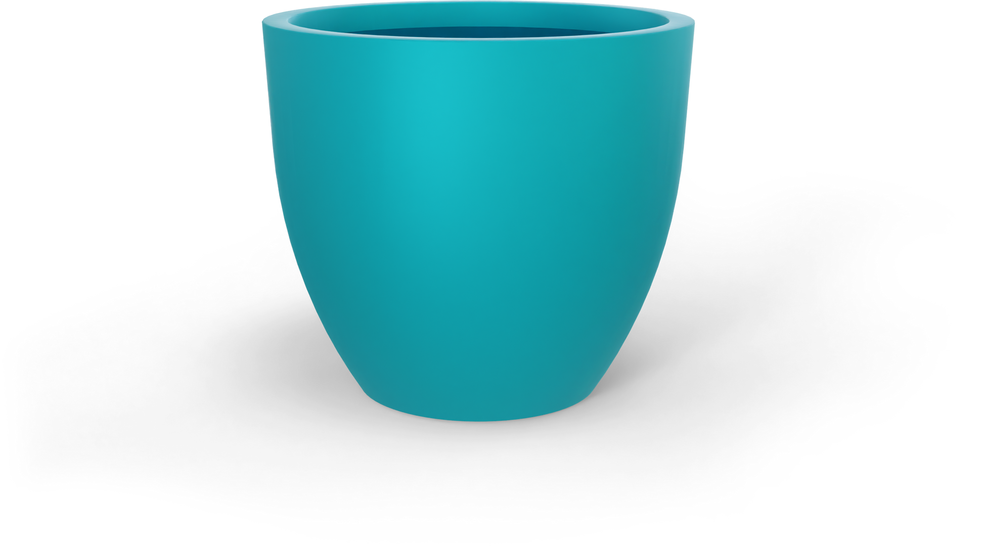 Wannsee Round Fiberglass Planter in Satin Seafoam Green