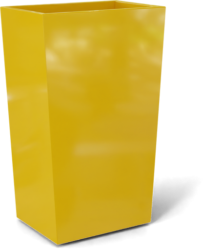 Amsterdam Tapered Rectangular Fiberglass Planter in Gloss Saffron