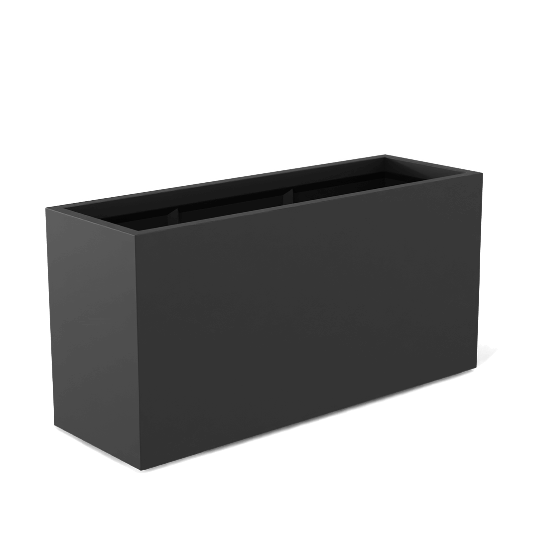 Tolga Rectangular Fiberglass Planter in Matte Charcoal