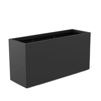 Tolga Rectangular Fiberglass Planter in Matte Charcoal