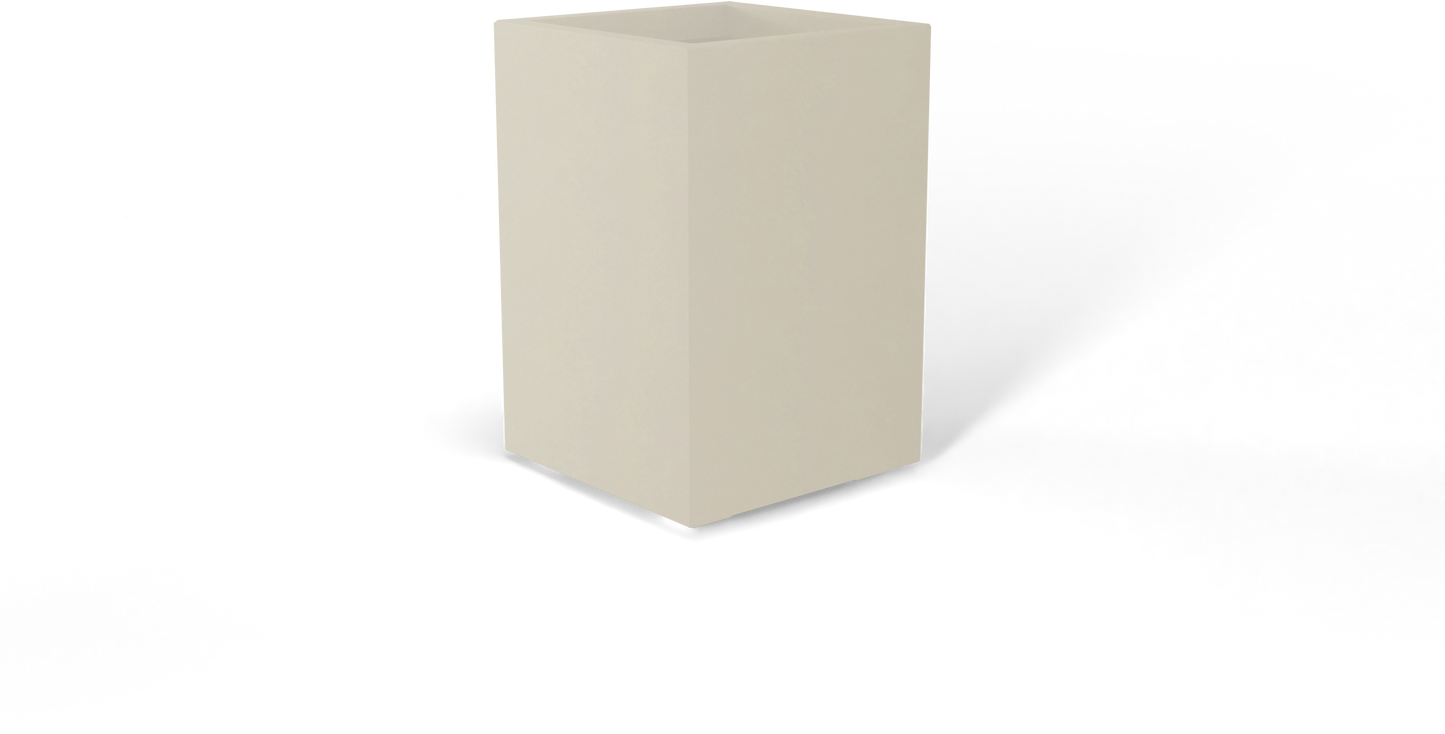 Potsdam Rectangular Fiberglass Planter in Satin Beige