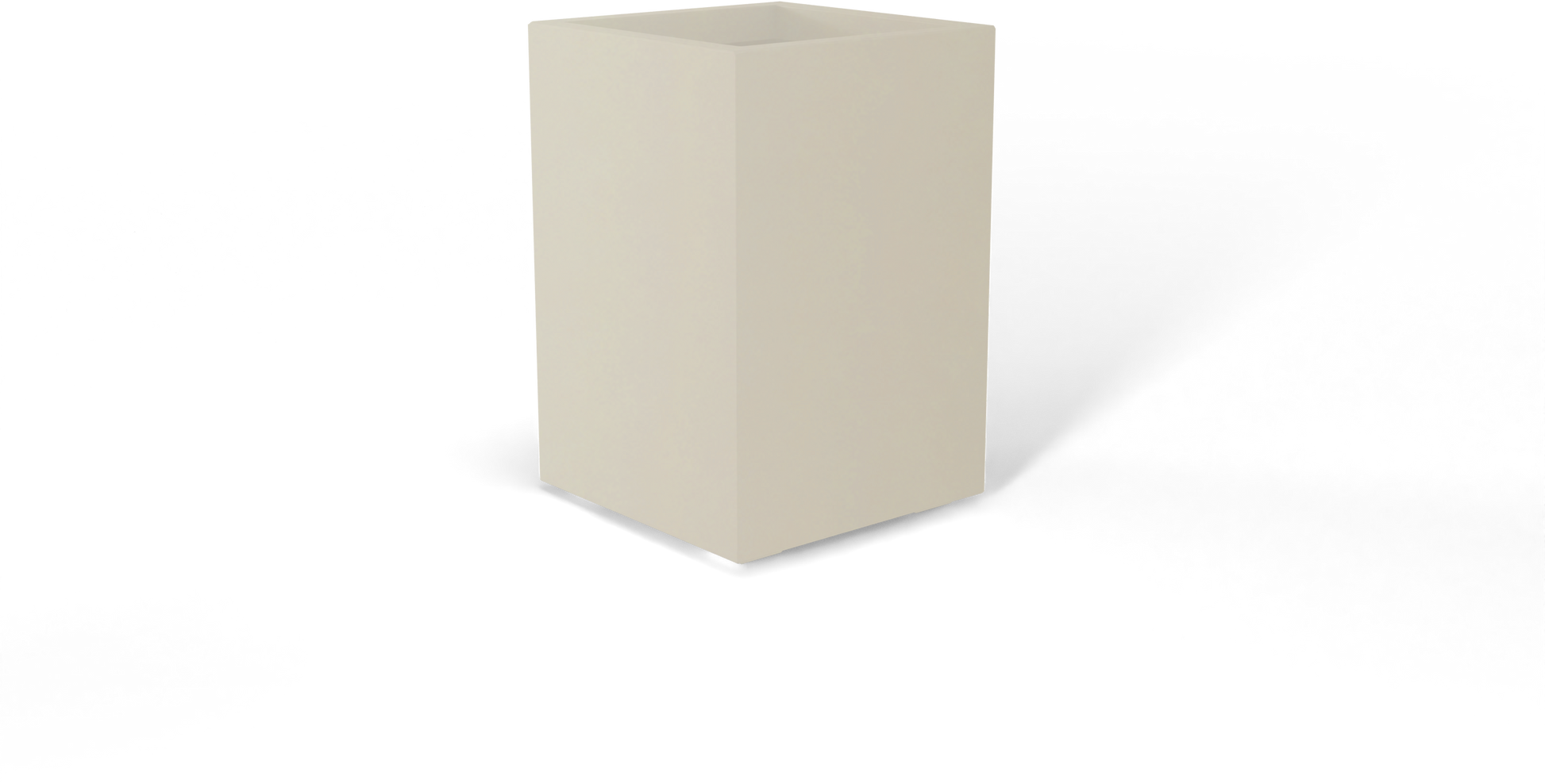 Potsdam Rectangular Fiberglass Planter in Satin Beige