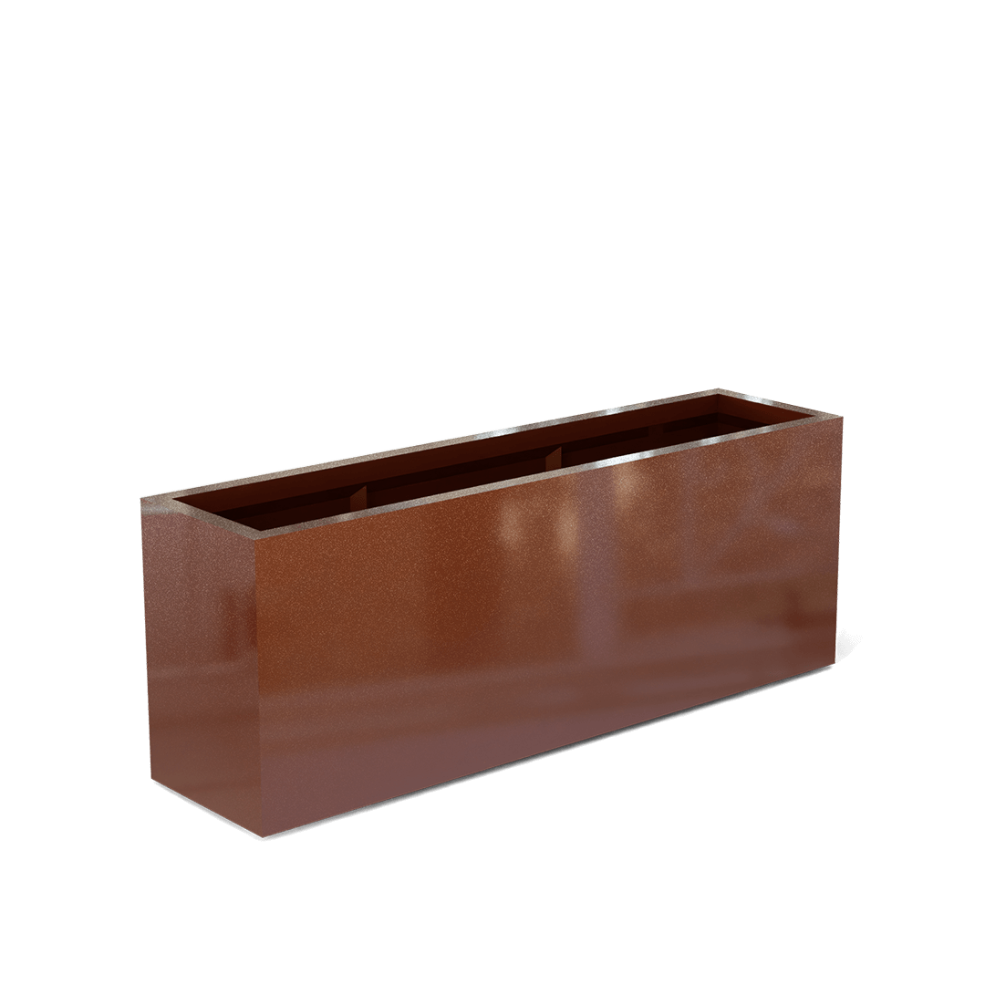 Miami Rectangular Fiberglass Planter in Metallic Bronze