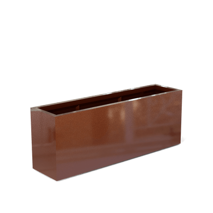 Miami Rectangular Fiberglass Planter in Metallic Bronze