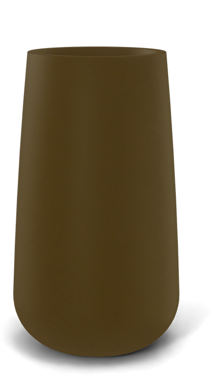 Saigon Round Fiberglass Planter in Matte Bronze