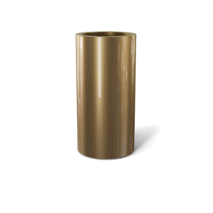 Corry Round Fiberglass Planter in Gloss Metallic Gold