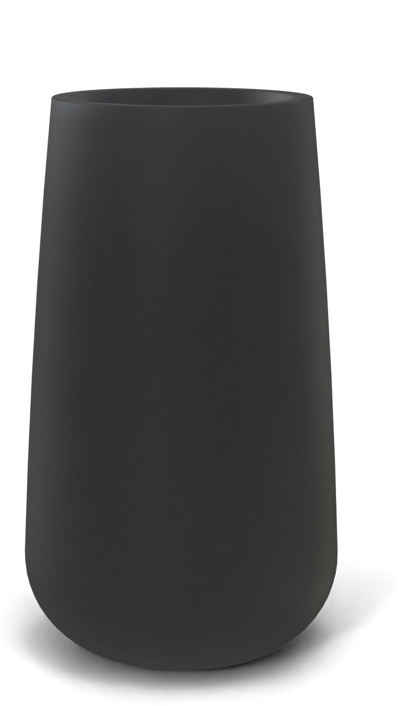 Saigon Round Fiberglass Planter in Matte Charcoal