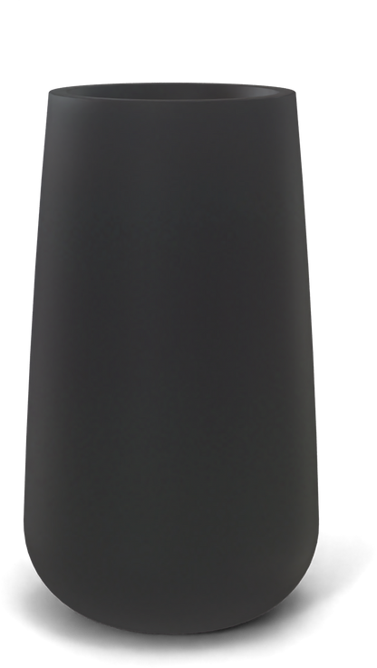 Saigon Round Fiberglass Planter in Matte Charcoal