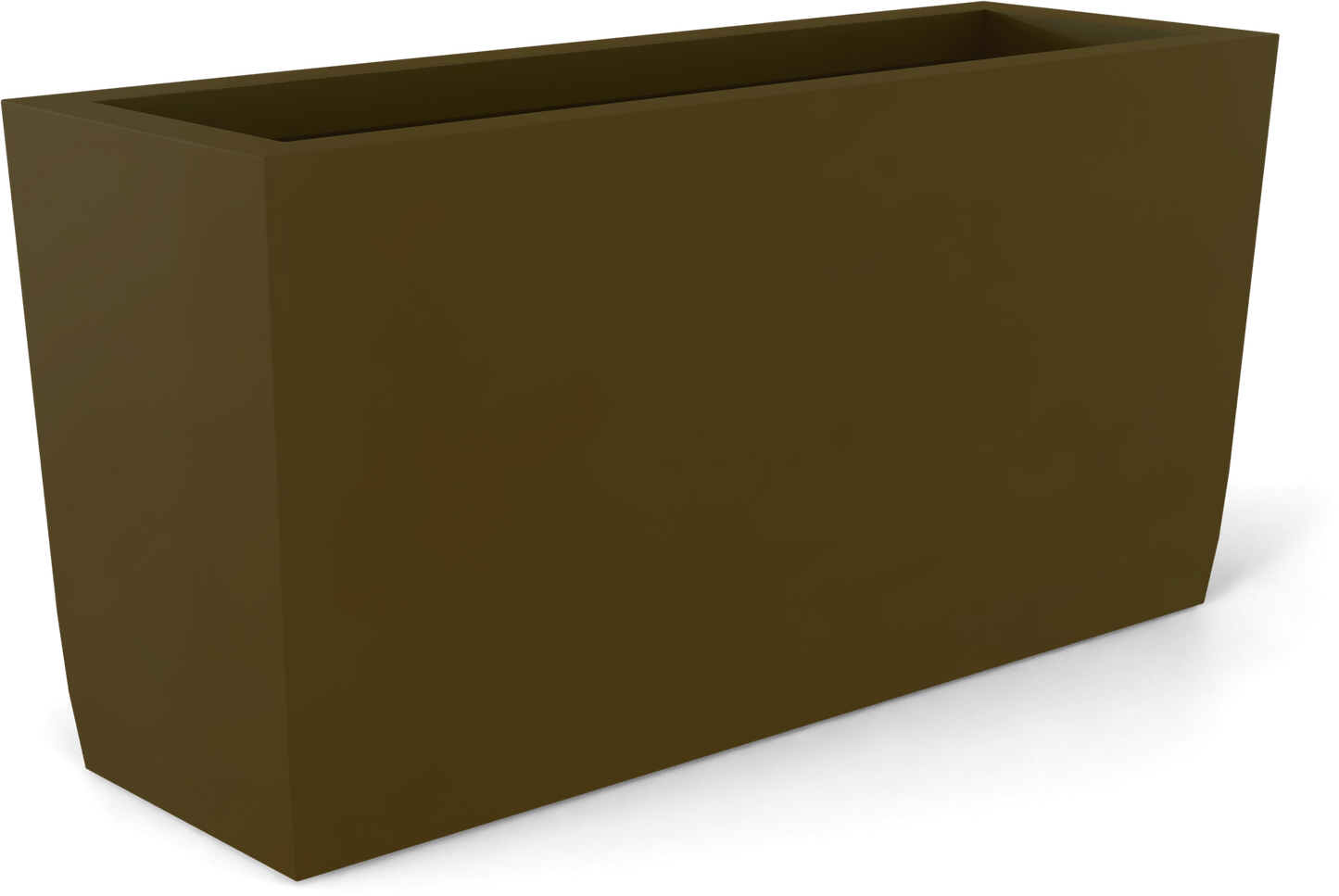 Panama Curved Rectangular Fiberglass Planter in Matte Bronze