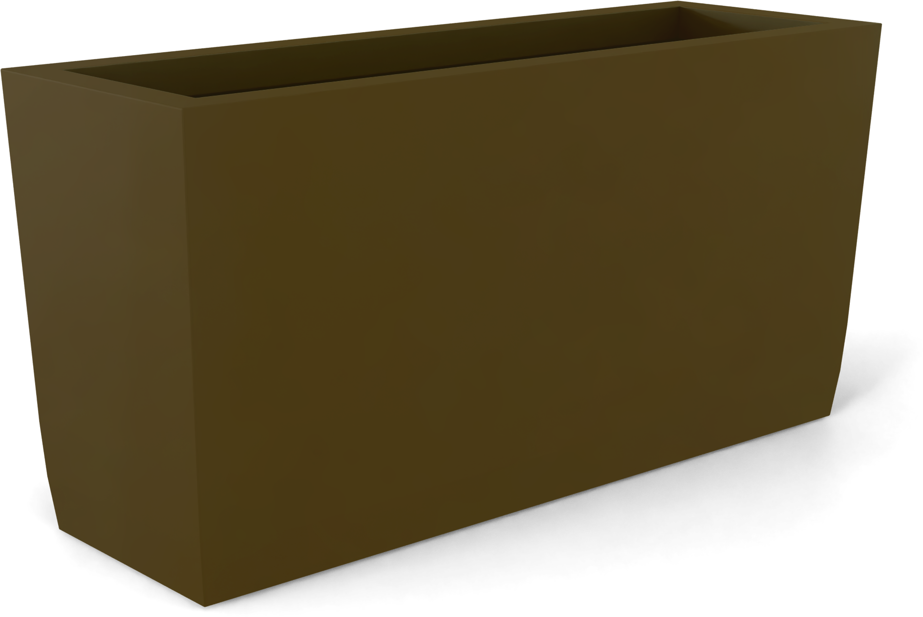 Panama Curved Rectangular Fiberglass Planter in Matte Bronze