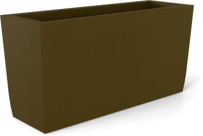 Panama Curved Rectangular Fiberglass Planter in Matte Bronze
