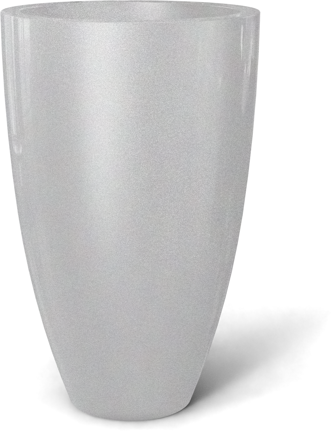 Brannan Round Fiberglass Planter in Metallic Silver