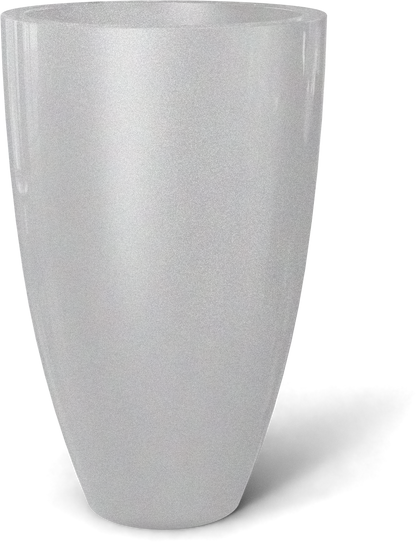 Brannan Round Fiberglass Planter in Metallic Silver