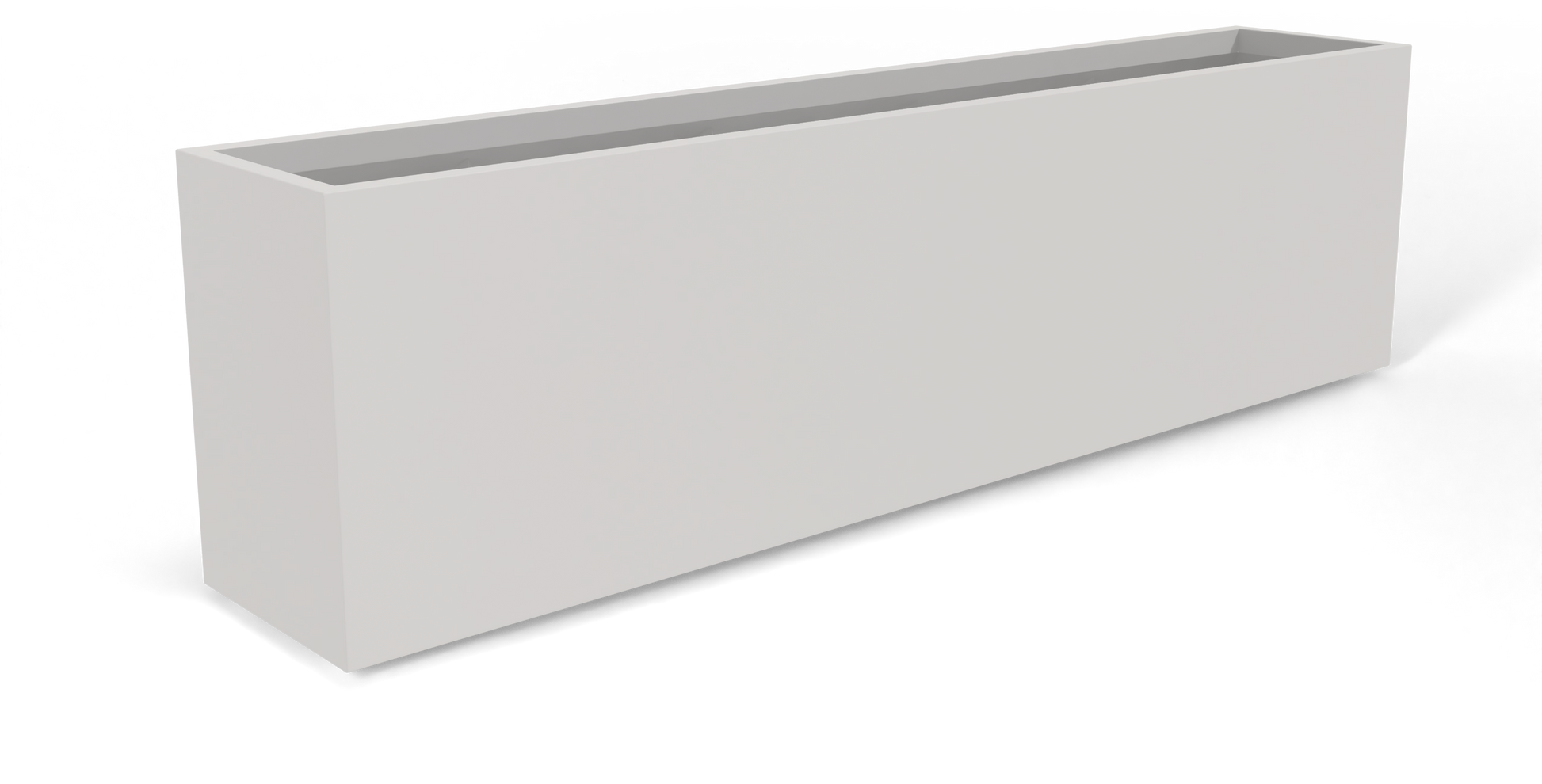 Hudson Rectangular Fiberglass Planter in Matte Cement Grey