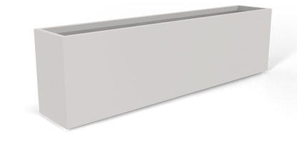 Hudson Rectangular Fiberglass Planter in Matte Cement Grey