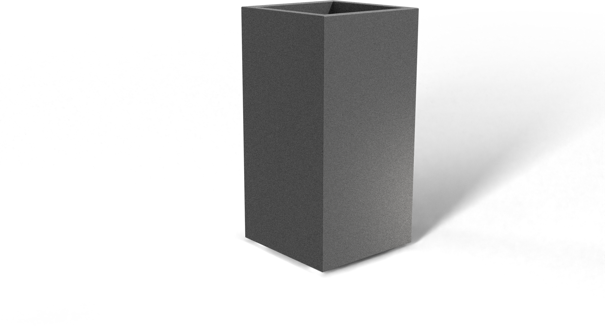 Potsdam Rectangular Fiberglass Planter in Matte Gunmetal