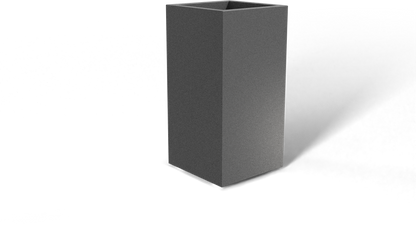 Potsdam Rectangular Fiberglass Planter in Matte Gunmetal